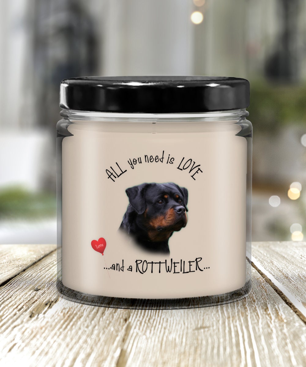 Rottweiler Dog Candle – Perfect Gift for Rottweiler Lovers, Dog Moms, and Pet Owners