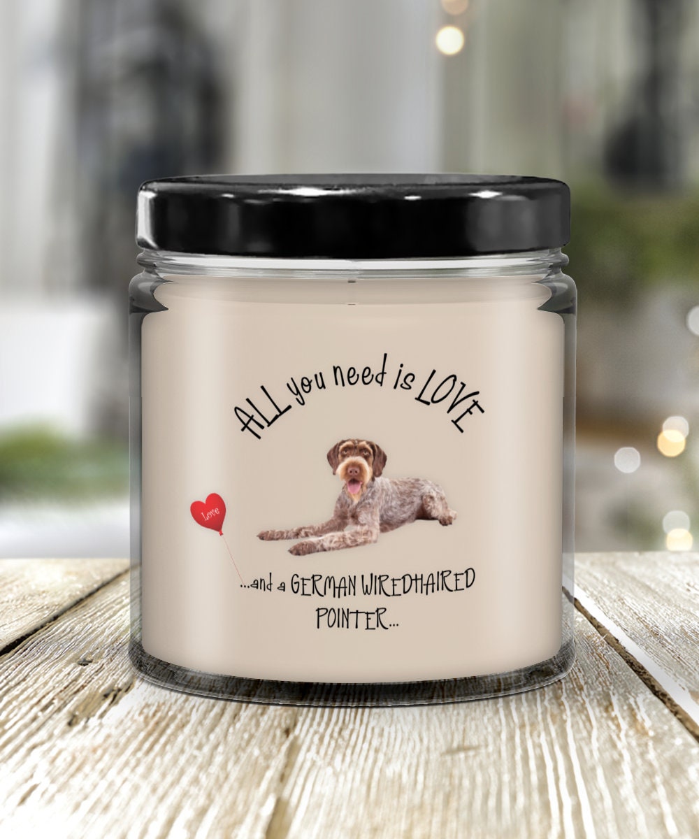 German Wirehaired Pointer dog candles for dog lovers and dog moms