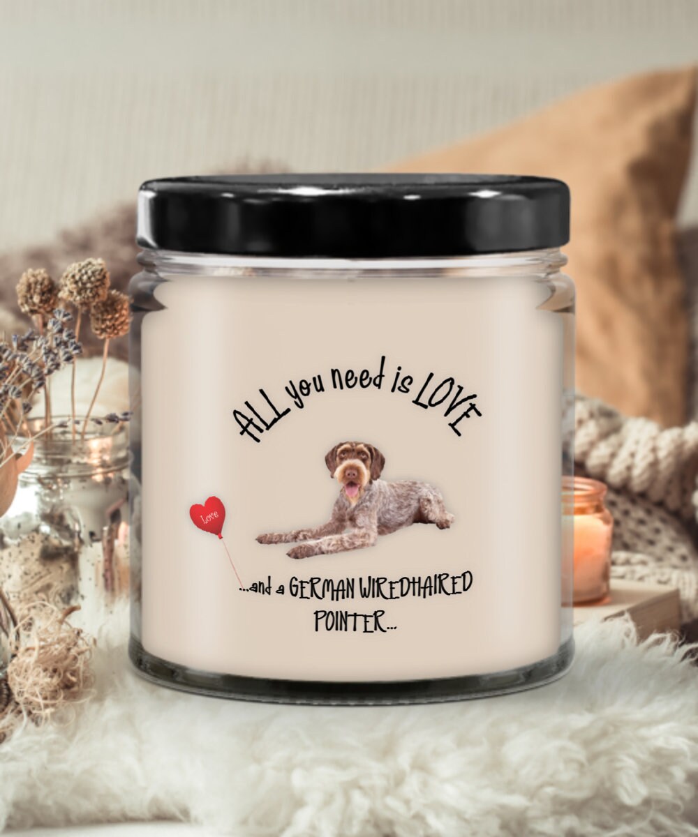 German Wirehaired Pointer dog candles for dog lovers and dog moms