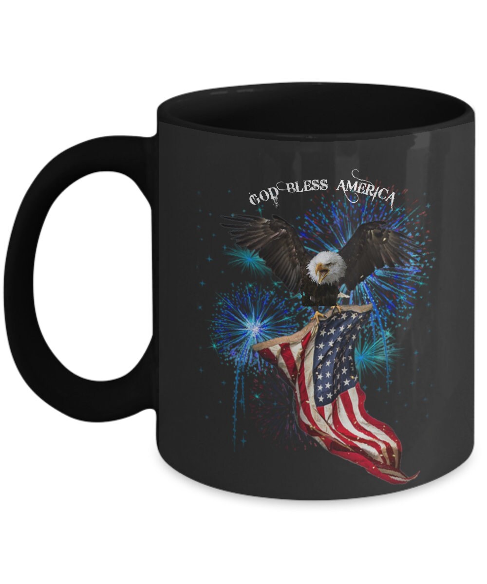 Celebrate with a God Bless America patriotic coffee mug