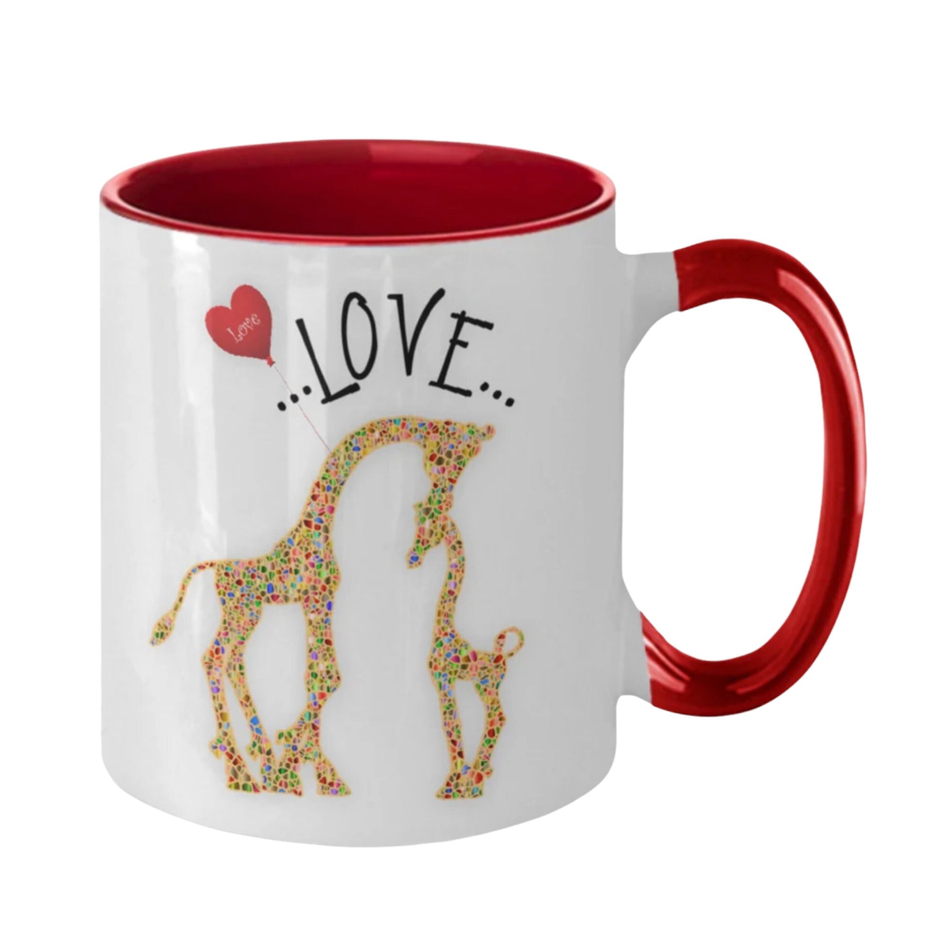 Giraffe Coffee Mug Unique Gift for Giraffe Lovers with Heart Design