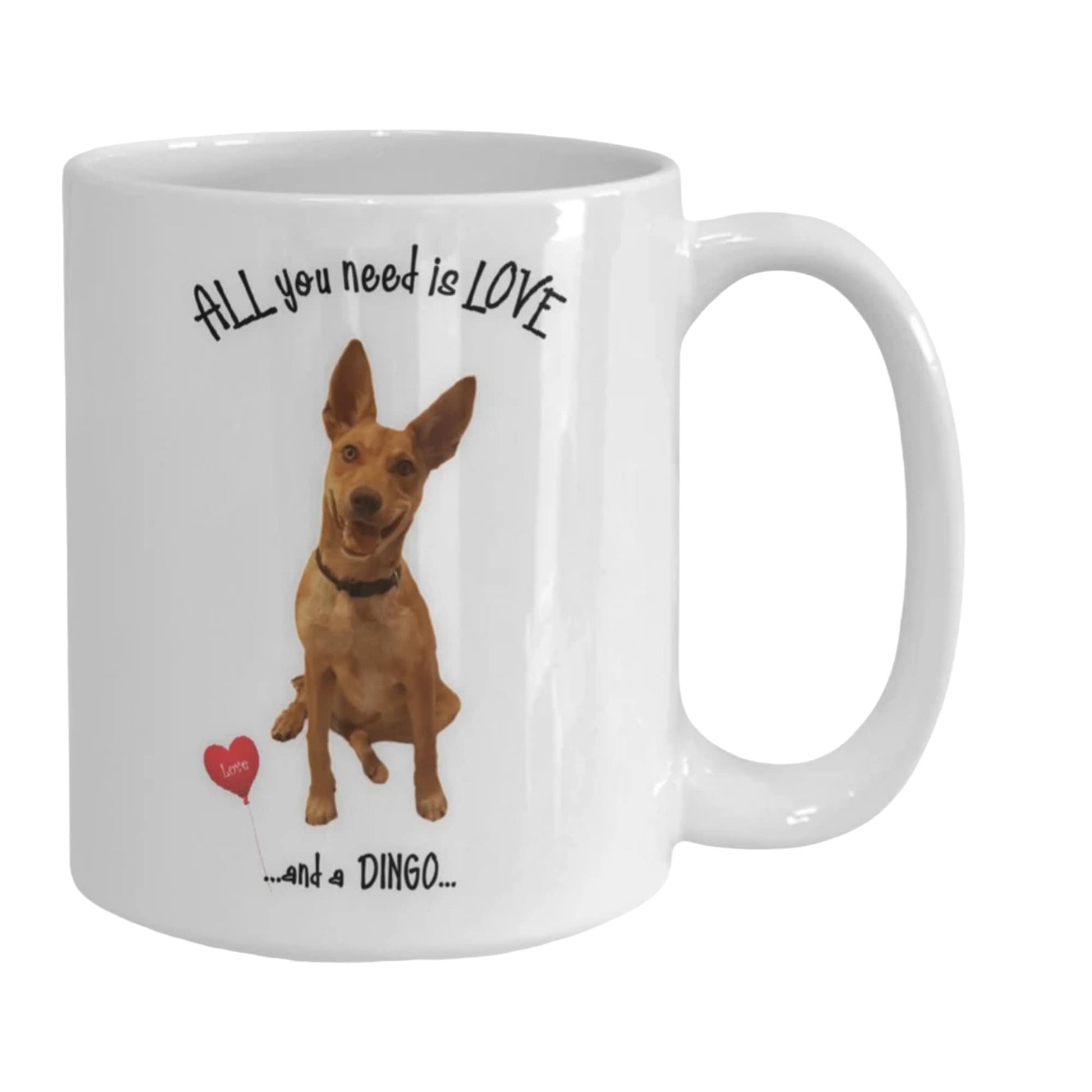All you need is love and a Dingo dog mug for coffee lovers