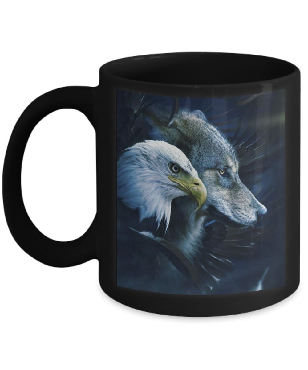 I love eagles and wolves Wolf and eagle mug Dad gift mug