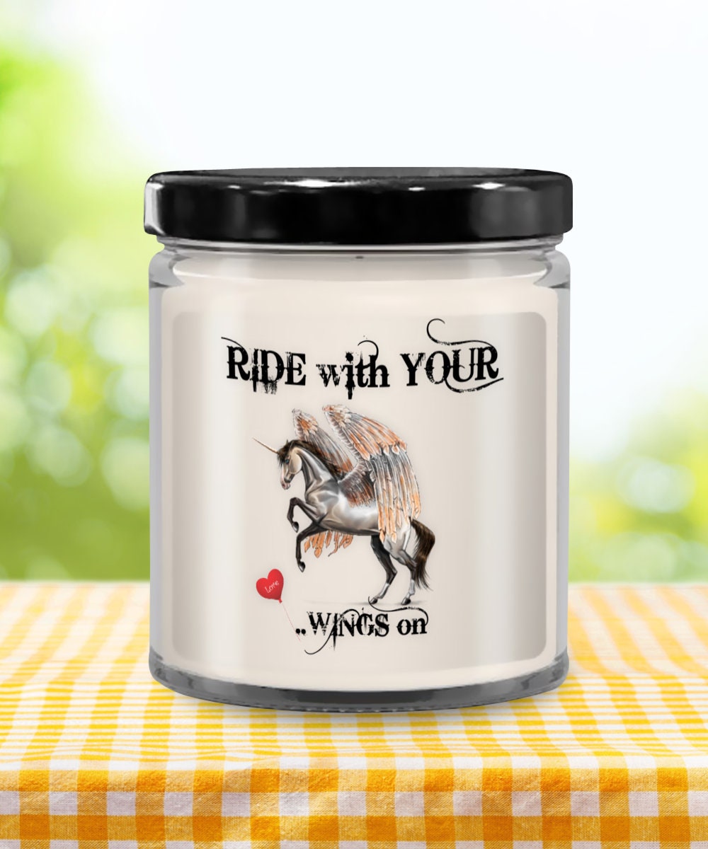 Horse Candle Gift Ride with Your Wings On for Horse Lovers