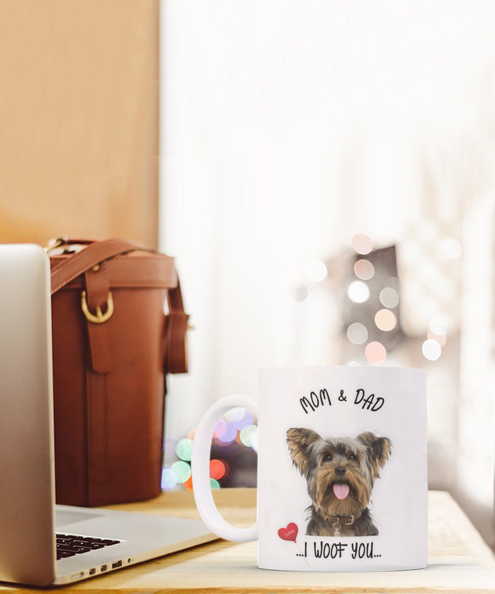 Skye Terrier Dog Mug I Woof You Gift for Mom and Dad