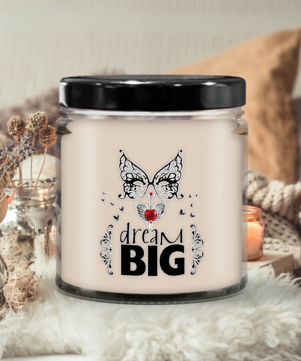 Dream Big Candle in Jar Inspires with Butterfly Design