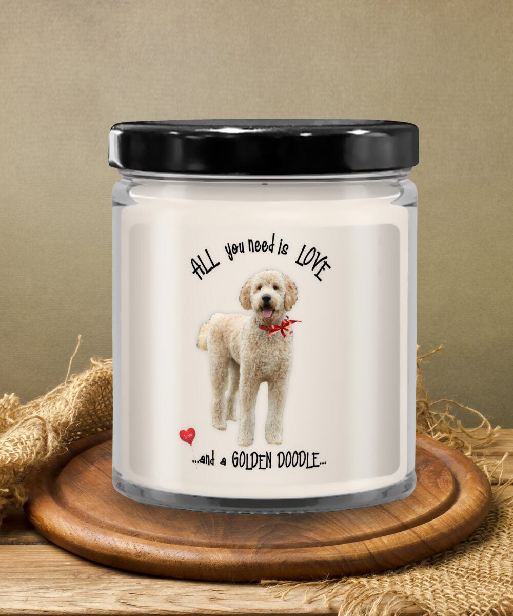 All you need is love and a Golden Doodle candle
