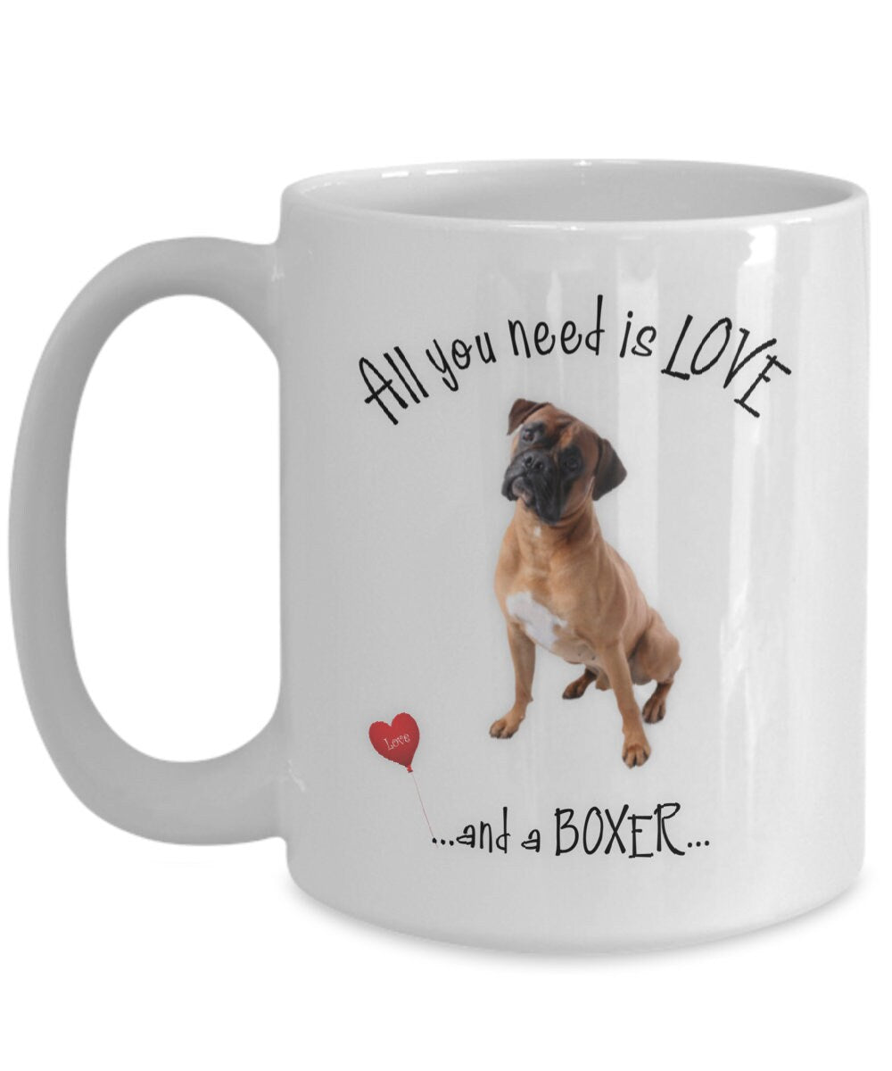 Show your love for Boxers with this adorable Boxer dog mom coffee mug