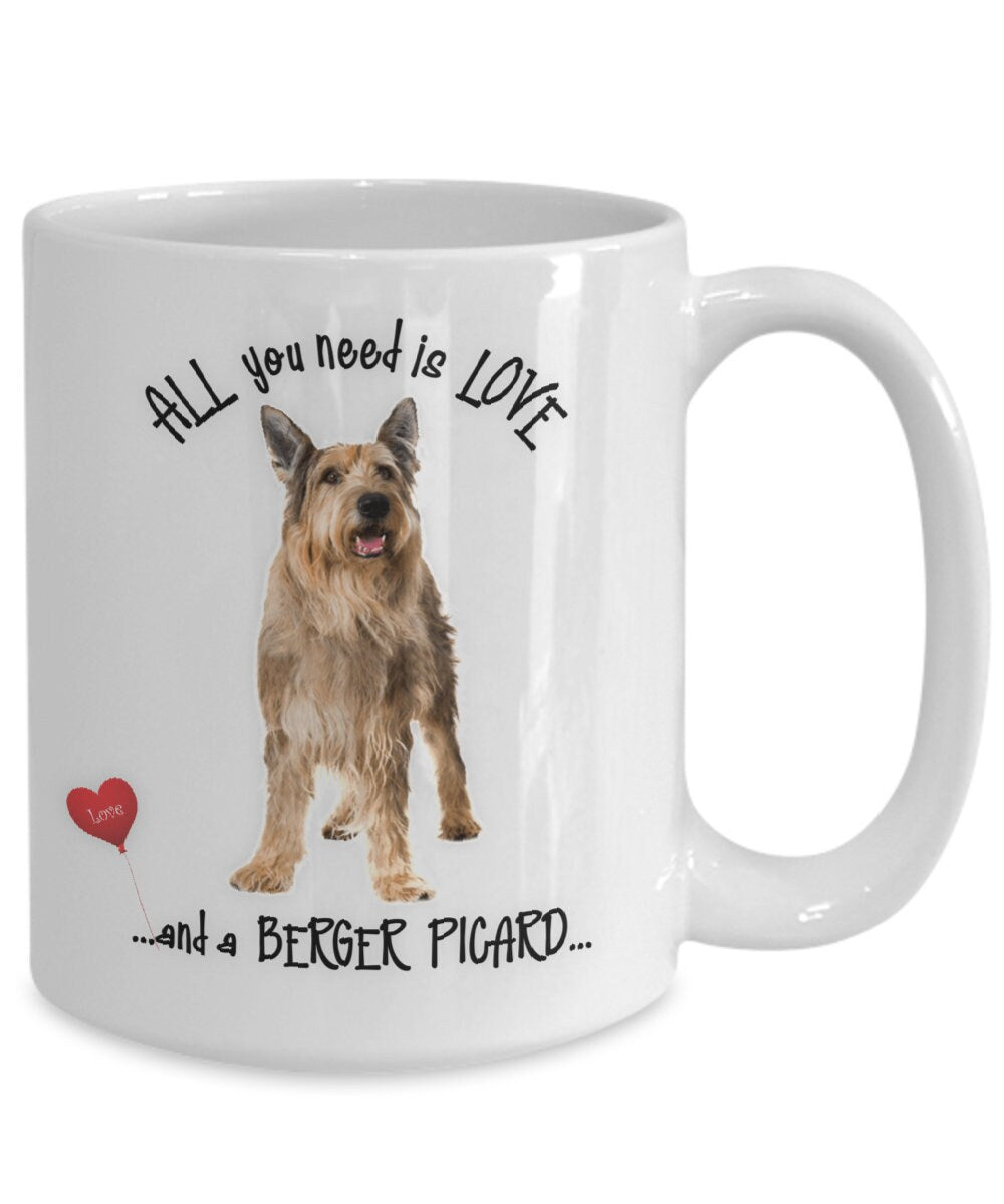 All you need is love and a Berger Picard dog mug