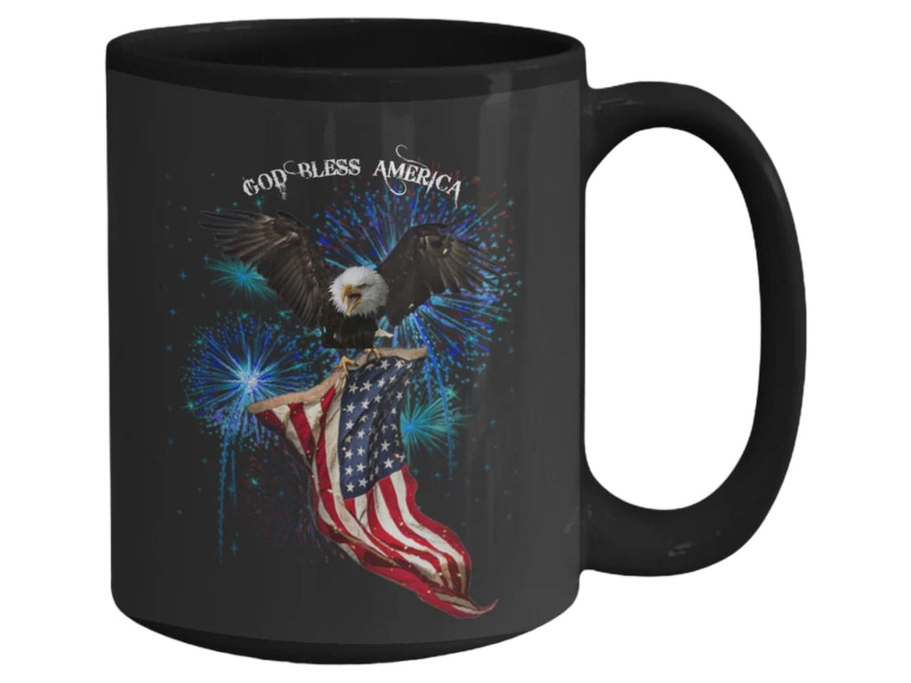 Celebrate with a God Bless America patriotic coffee mug