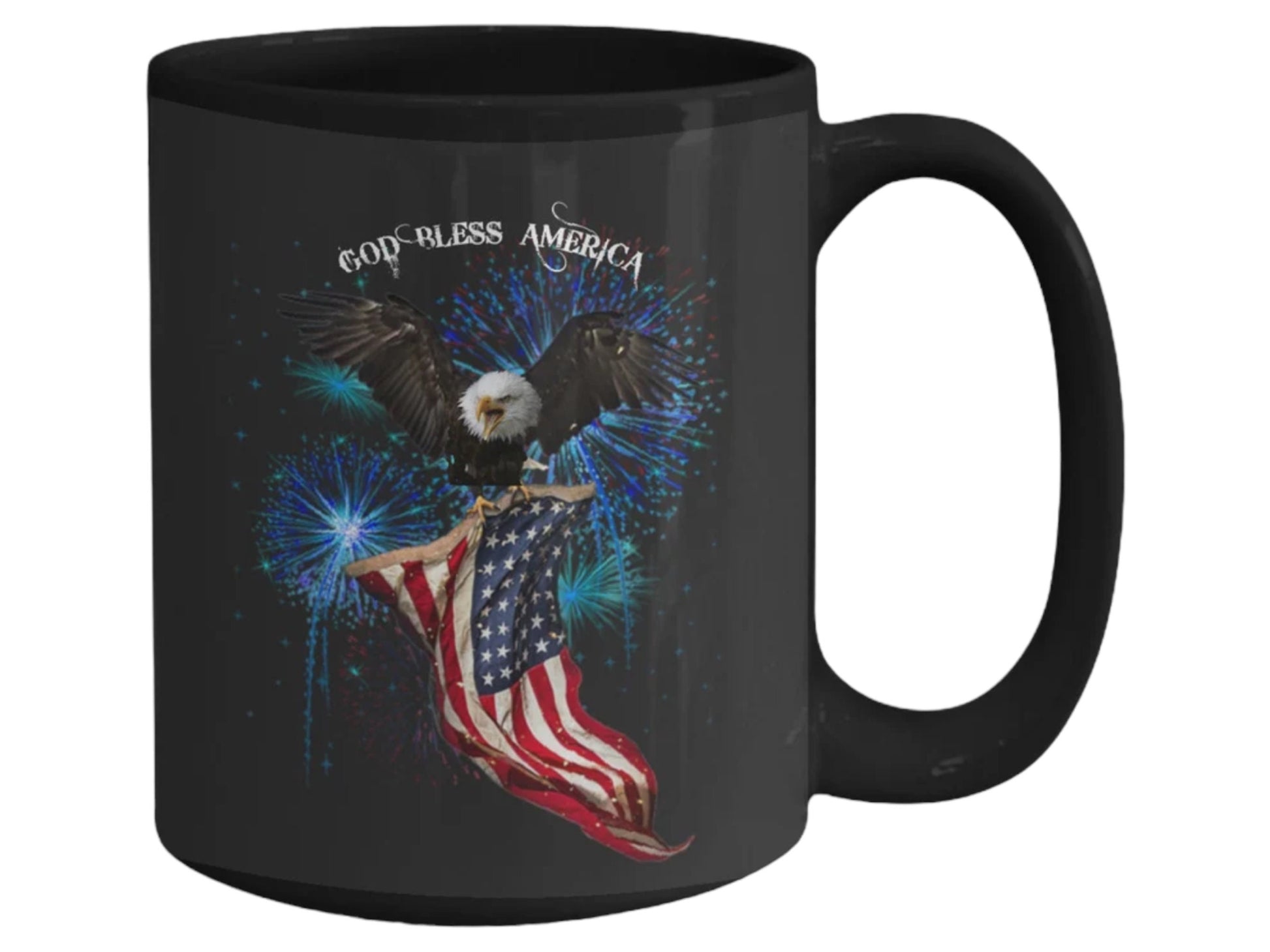 Celebrate with a God Bless America patriotic coffee mug