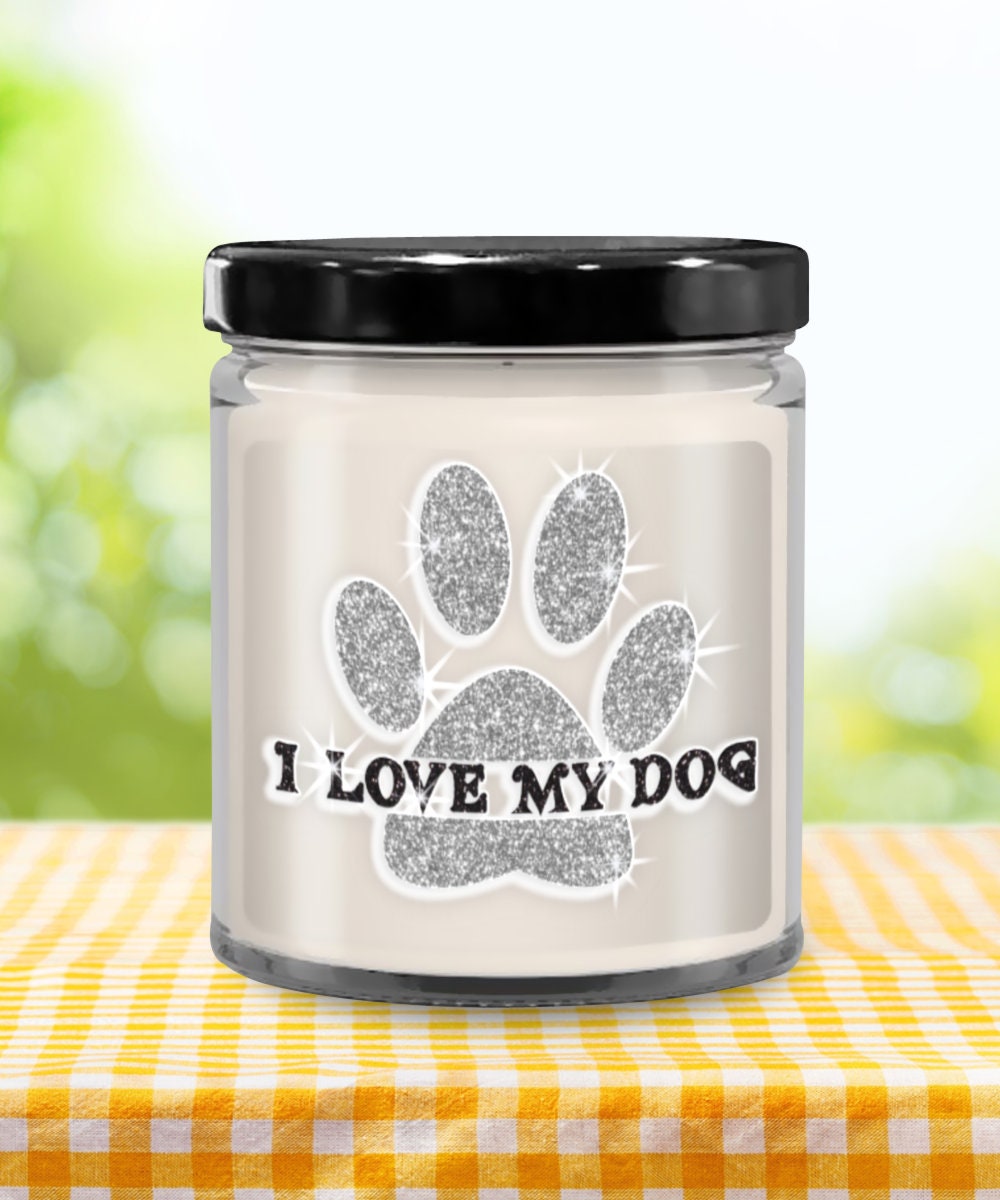 I love my dog candle gift for dog lovers and pet owners