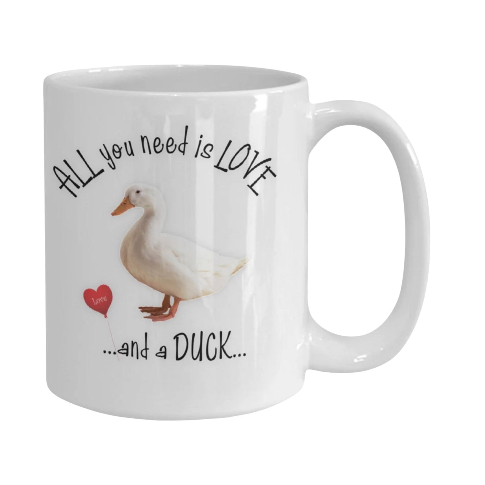 All you need is love and a duck ceramic coffee mug gift