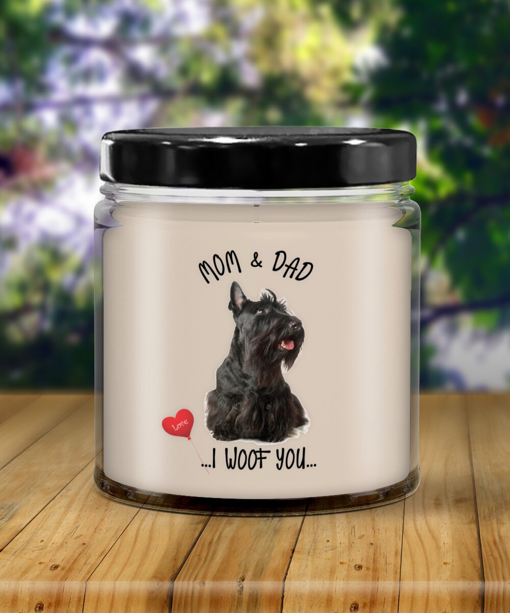 Scotty Dog Mom and Dad I Woof You Vanilla Scented Candle
