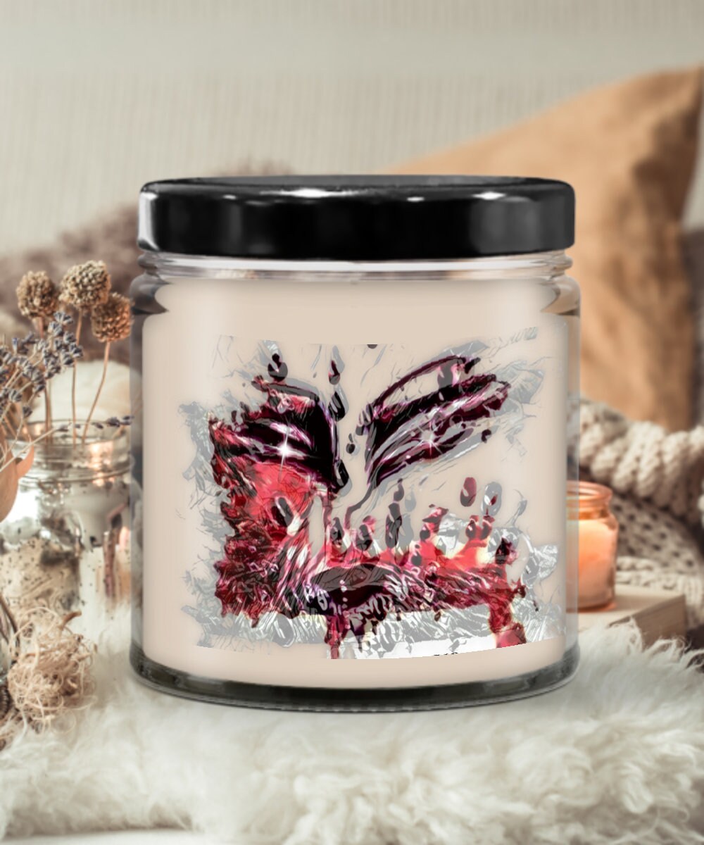 Art Design Vanilla Soy Candle with Unique Abstract Art Label