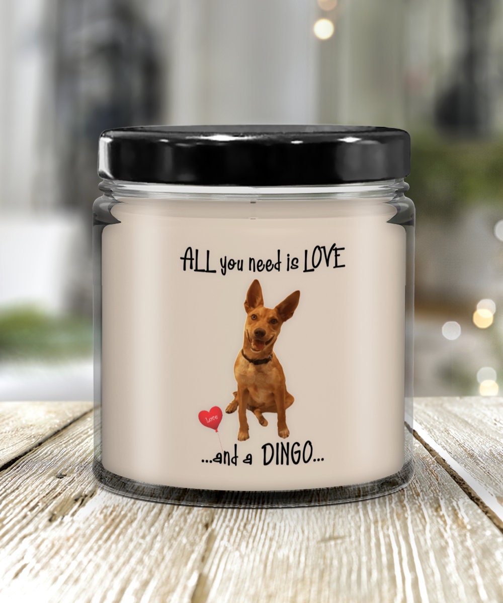 All you need is love and an Australian dingo dog candle