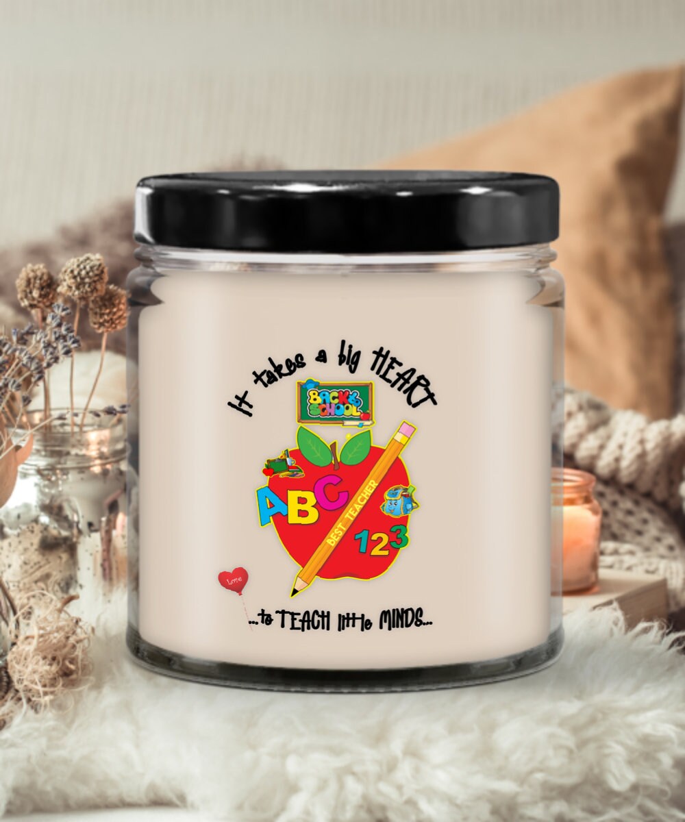Vanilla Soy Candle in Jar Gift for Mom or Teacher Scented