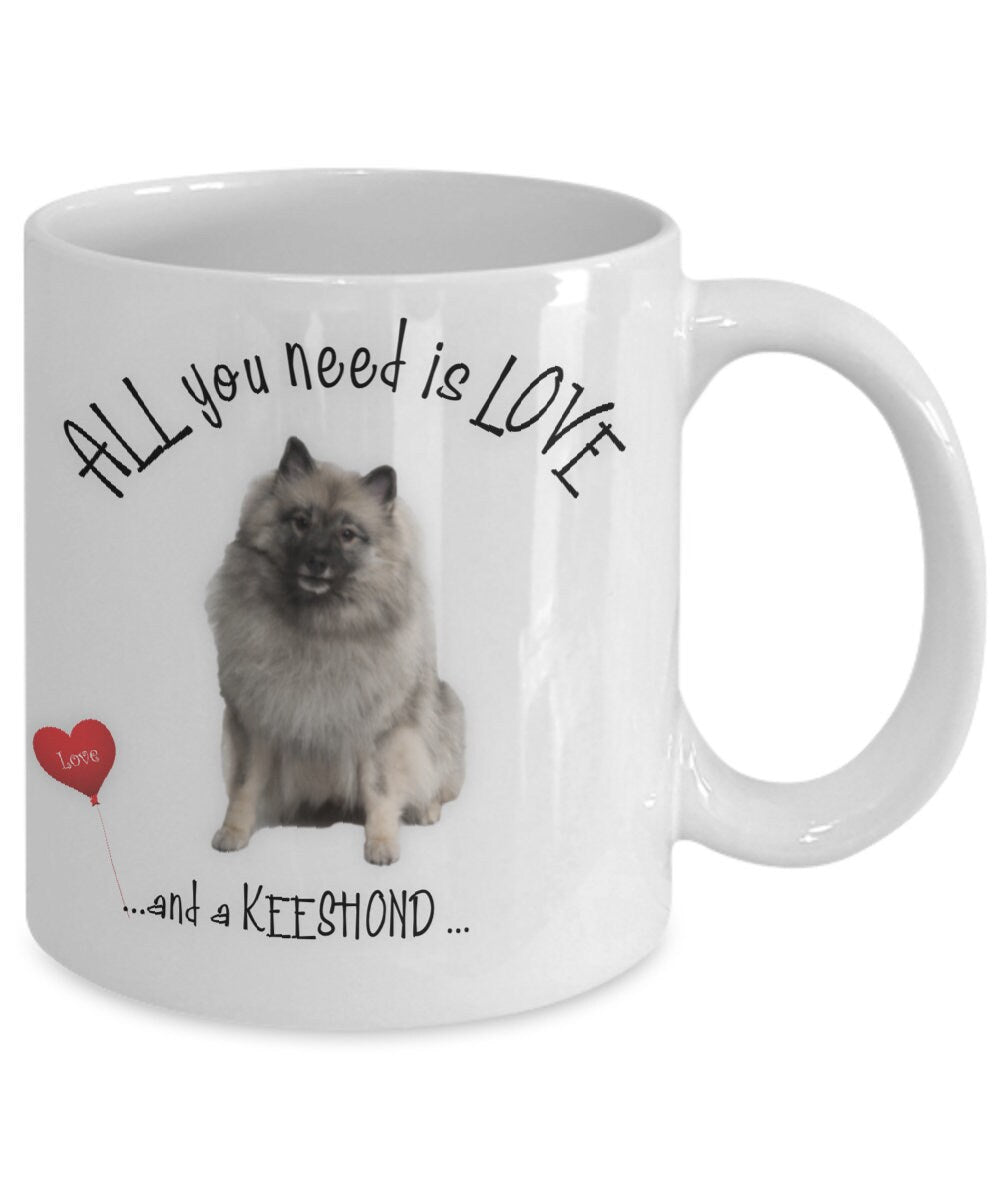 All you need is love and a Keeshond coffee mug