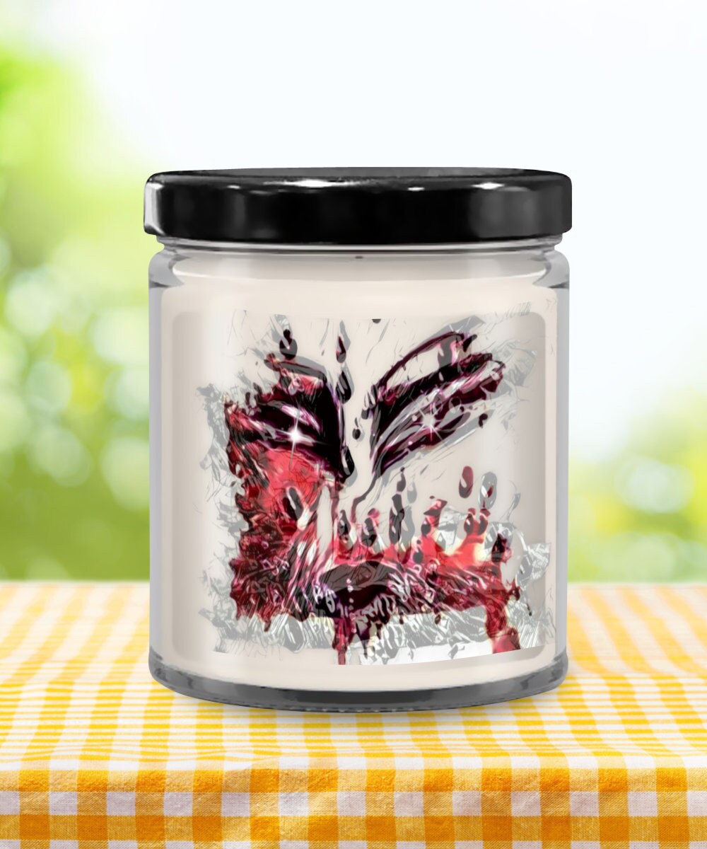 Art Design Vanilla Soy Candle with Unique Abstract Art Label