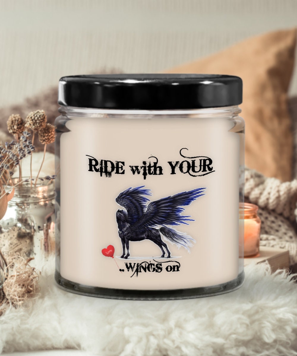 Horse Candle Gift for Horse Lovers Ride With Your Wings On
