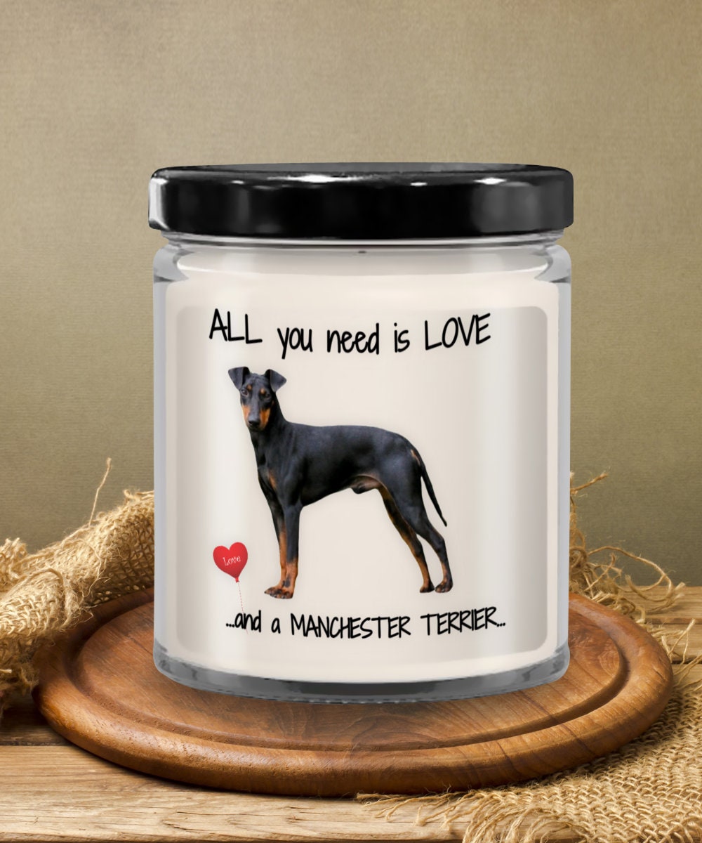 Manchester Terrier Dog Candle for Pet Lovers and Dog Moms