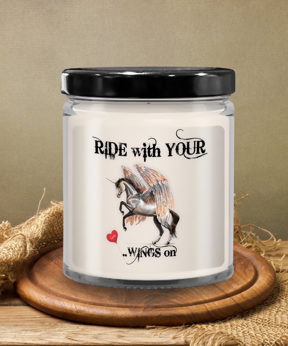 Horse Candle Gift Ride with Your Wings On for Horse Lovers