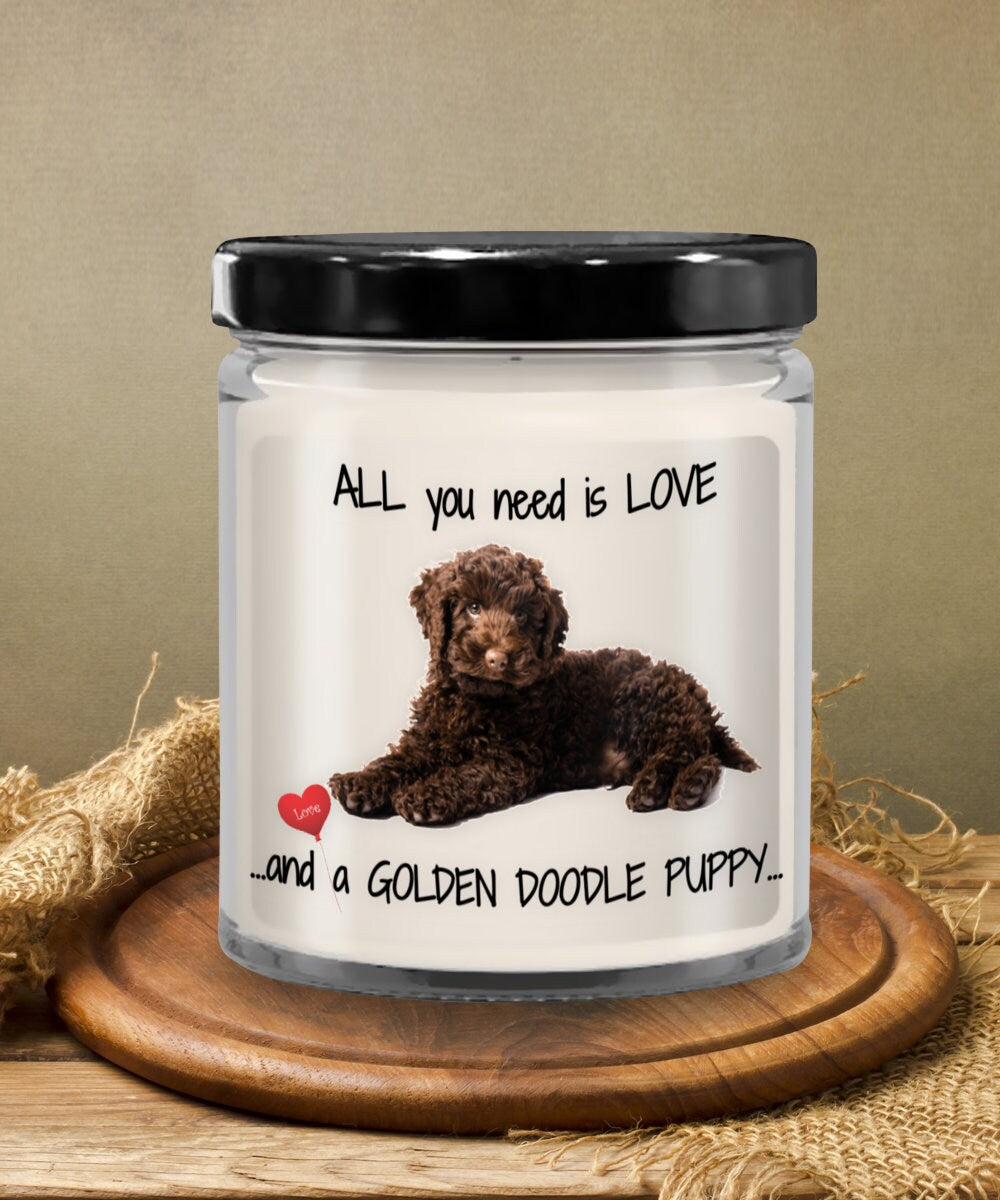 Goldendoodle Puppy Candle – Perfect Gift for Dog Moms & Goldendoodle Lovers