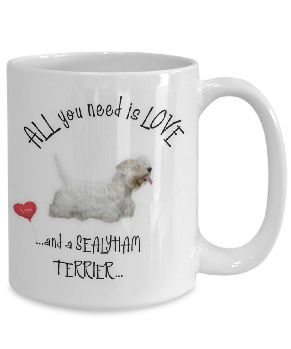 All you need is love and a Sealyham terrier coffee mug