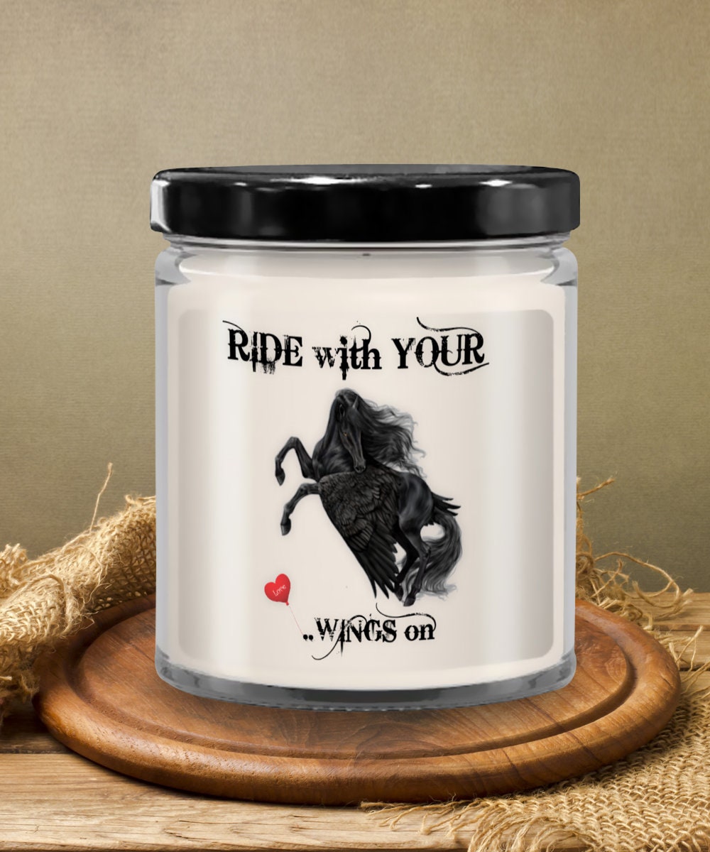 Ride With Your Wings On Horse Candle Gift for Horse Lovers