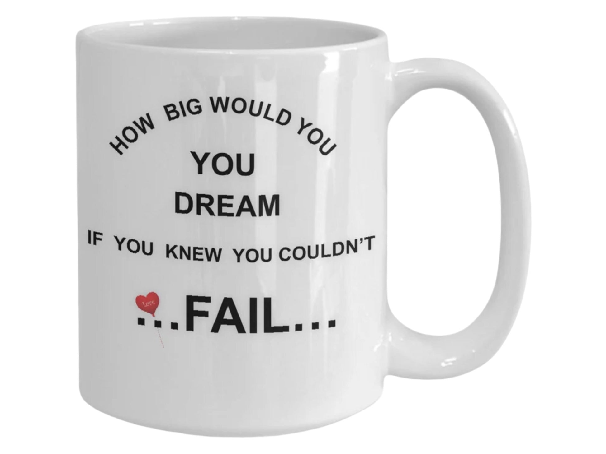 Inspirational Dream Mug How Big Would You Dream If You Could Not Fail