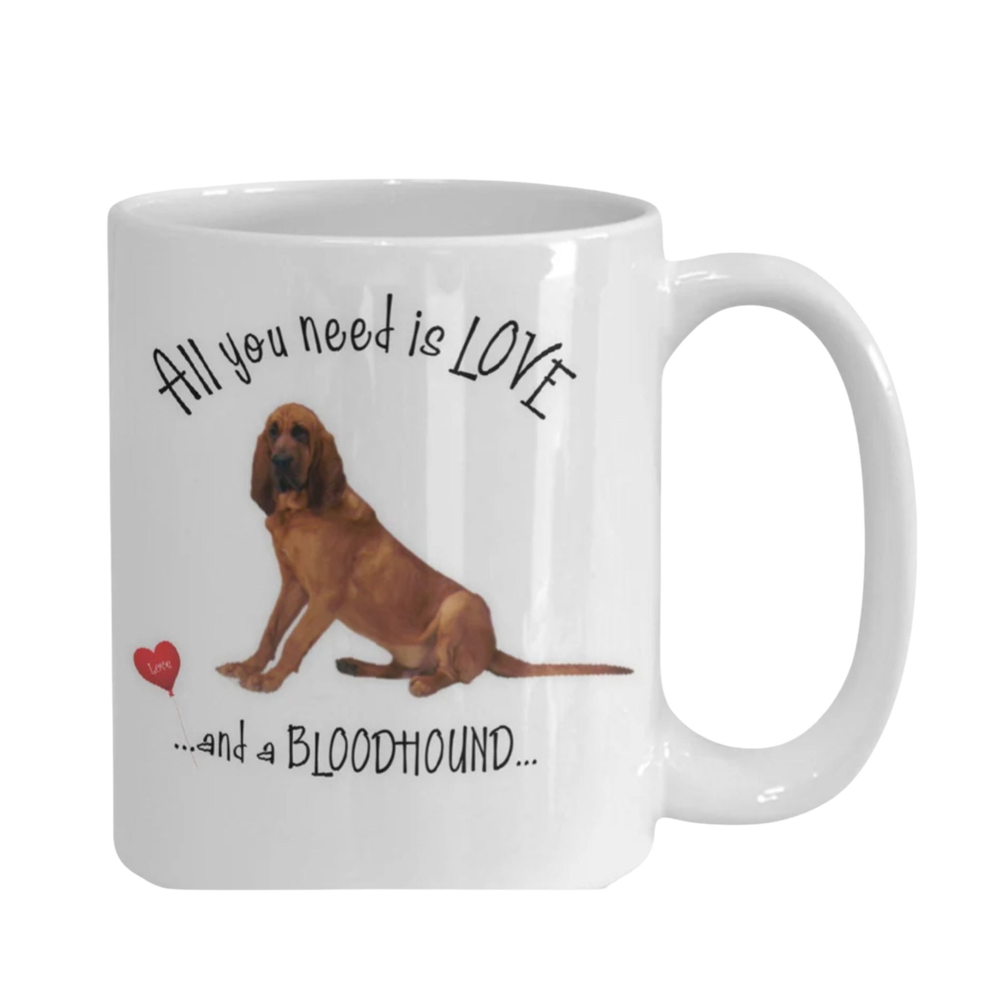 All you need is love and a Bloodhound on this charming mug
