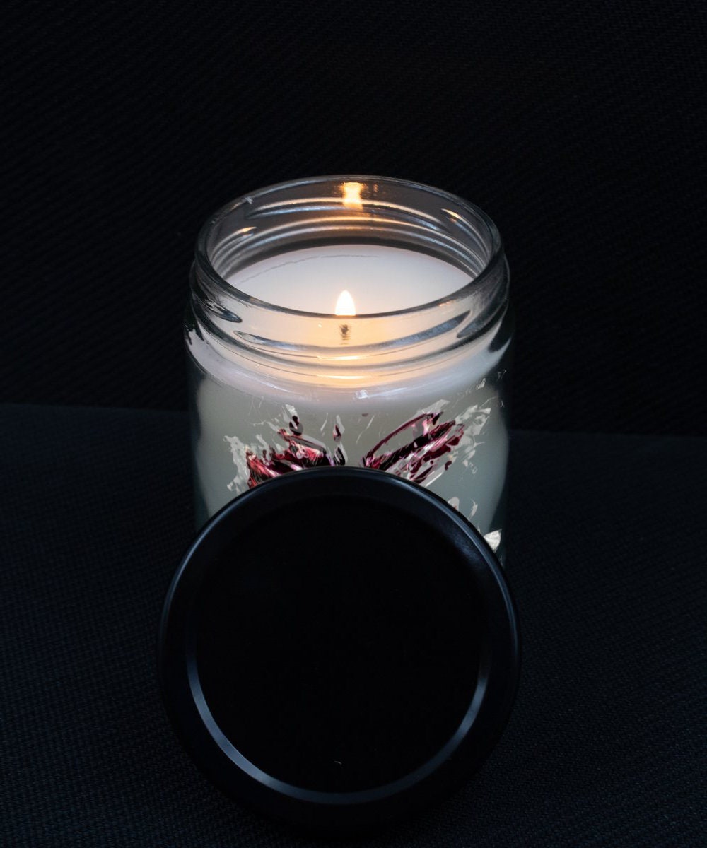 Art Design Vanilla Soy Candle with Unique Abstract Art Label