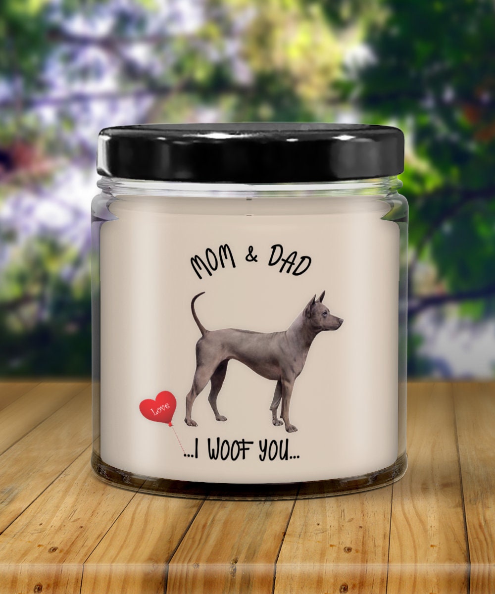 Thai Ridgeback Dog Candle Gift for Mom and Dad I Woof You