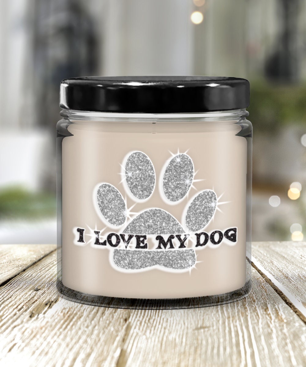 I love my dog candle gift for dog lovers and pet owners