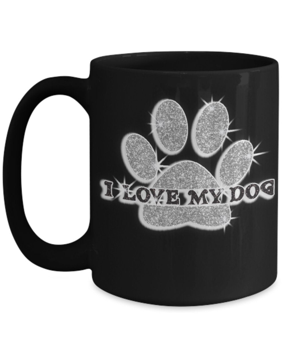 Show your love for dogs with this I Love My Dog coffee mug