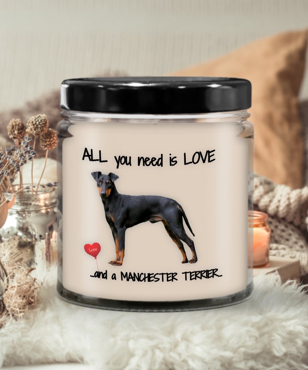 Manchester Terrier Dog Candle for Pet Lovers and Dog Moms
