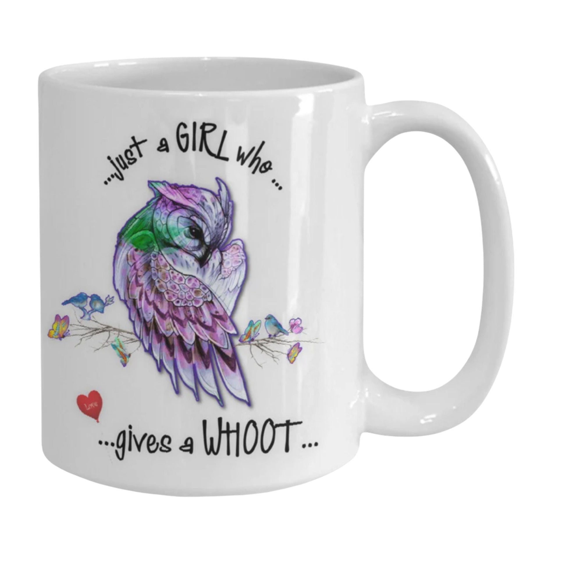 Just a girl who gives a whoot owl mug gift for mom or owl lover