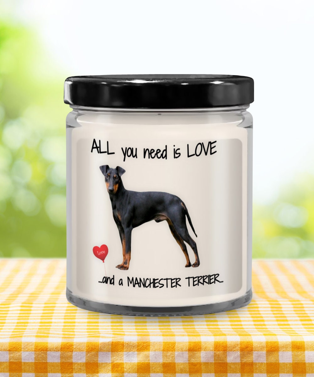 Manchester Terrier Dog Candle for Pet Lovers and Dog Moms
