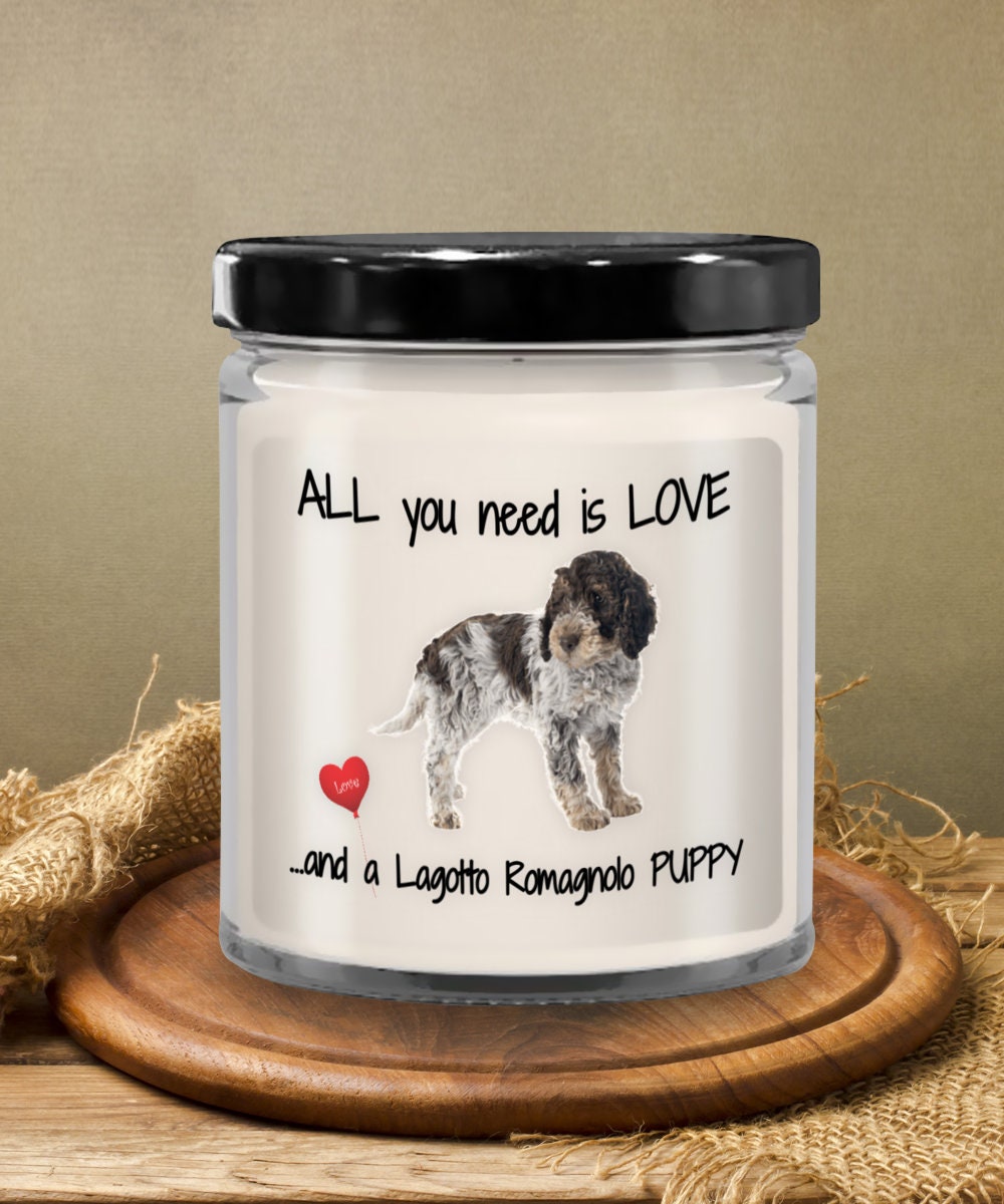 All you need is love and a Lagotto Romagnolo puppy candle