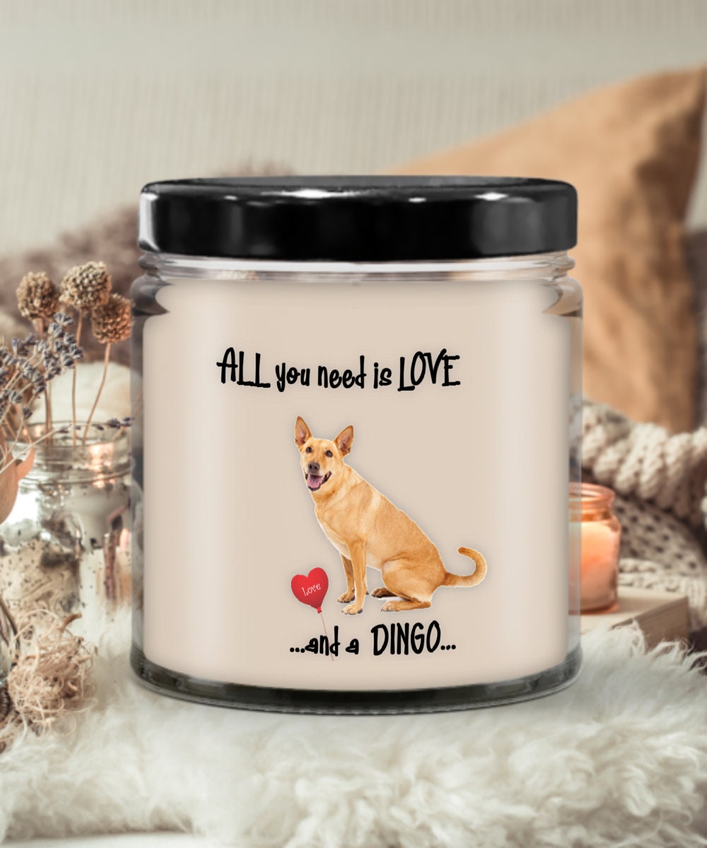 All you need is love with this Australian dingo dog candle
