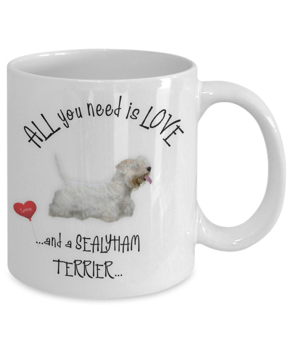 All you need is love and a Sealyham terrier coffee mug