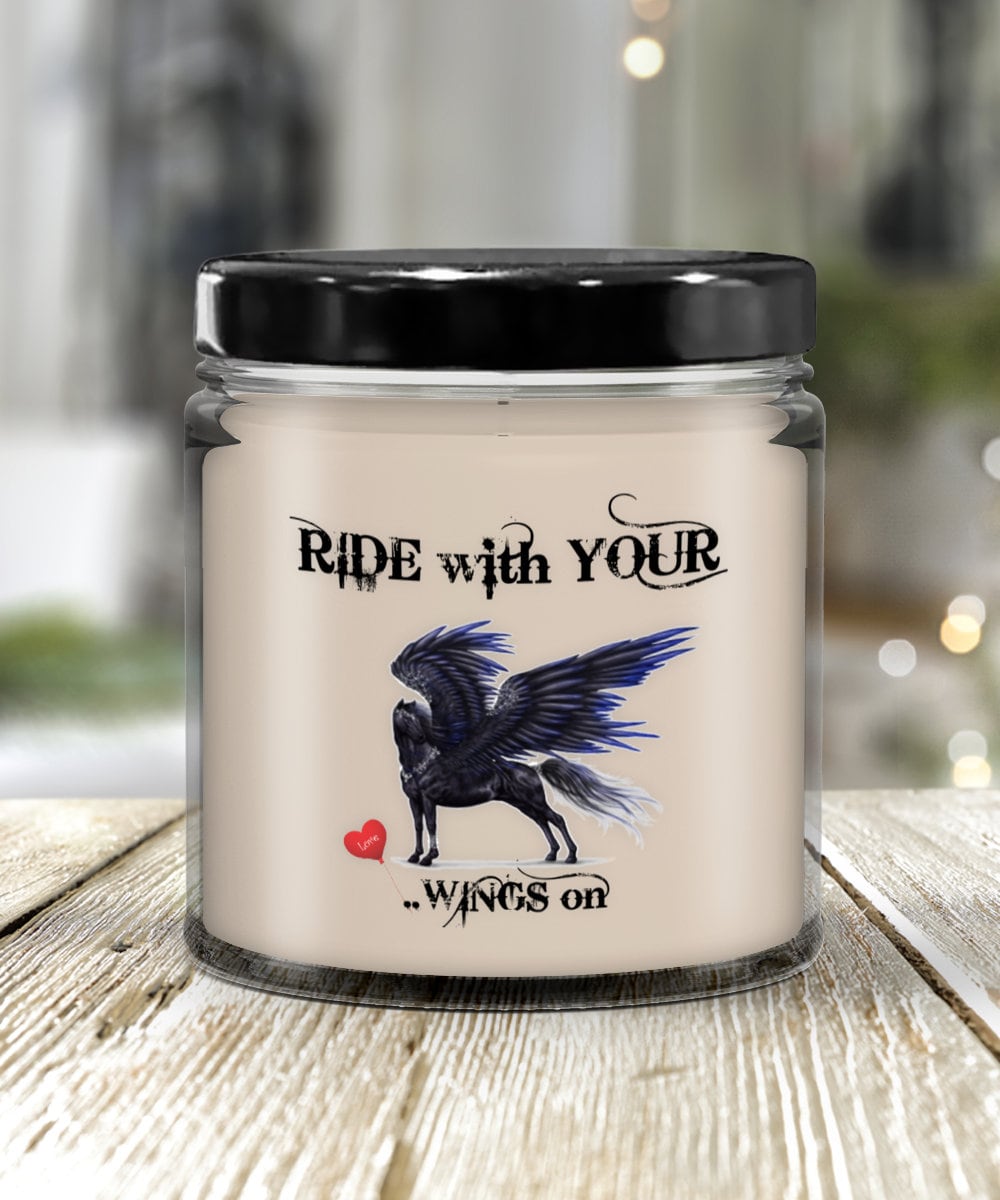 Horse Candle Gift for Horse Lovers Ride With Your Wings On