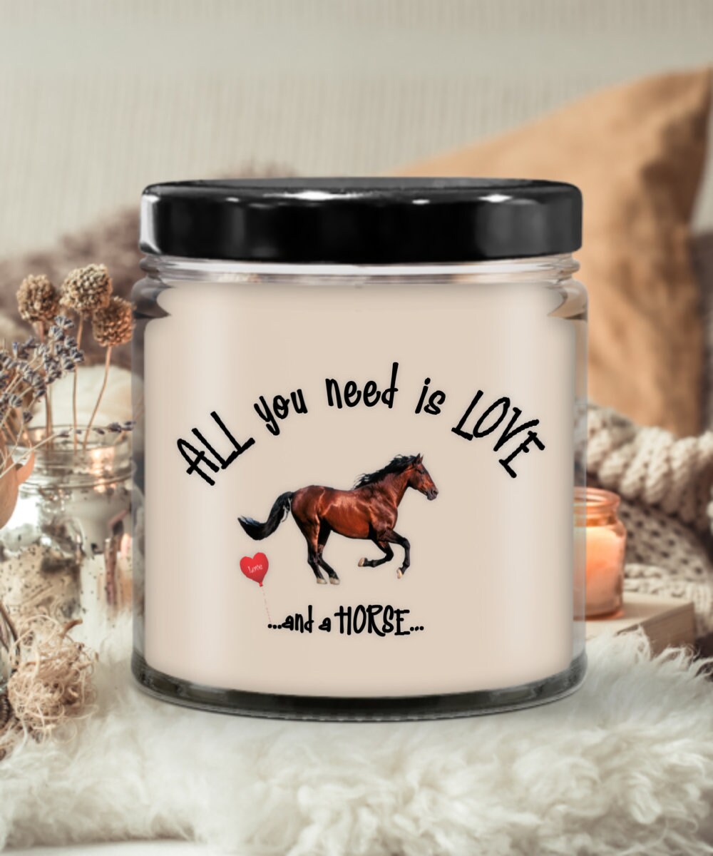 All You Need Is Love and a Horse Vanilla Scented Candle Gift