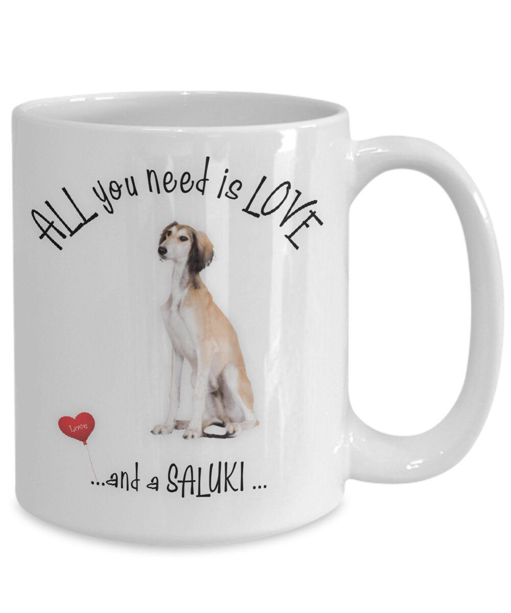 All you need is love and a Saluki coffee mug gift