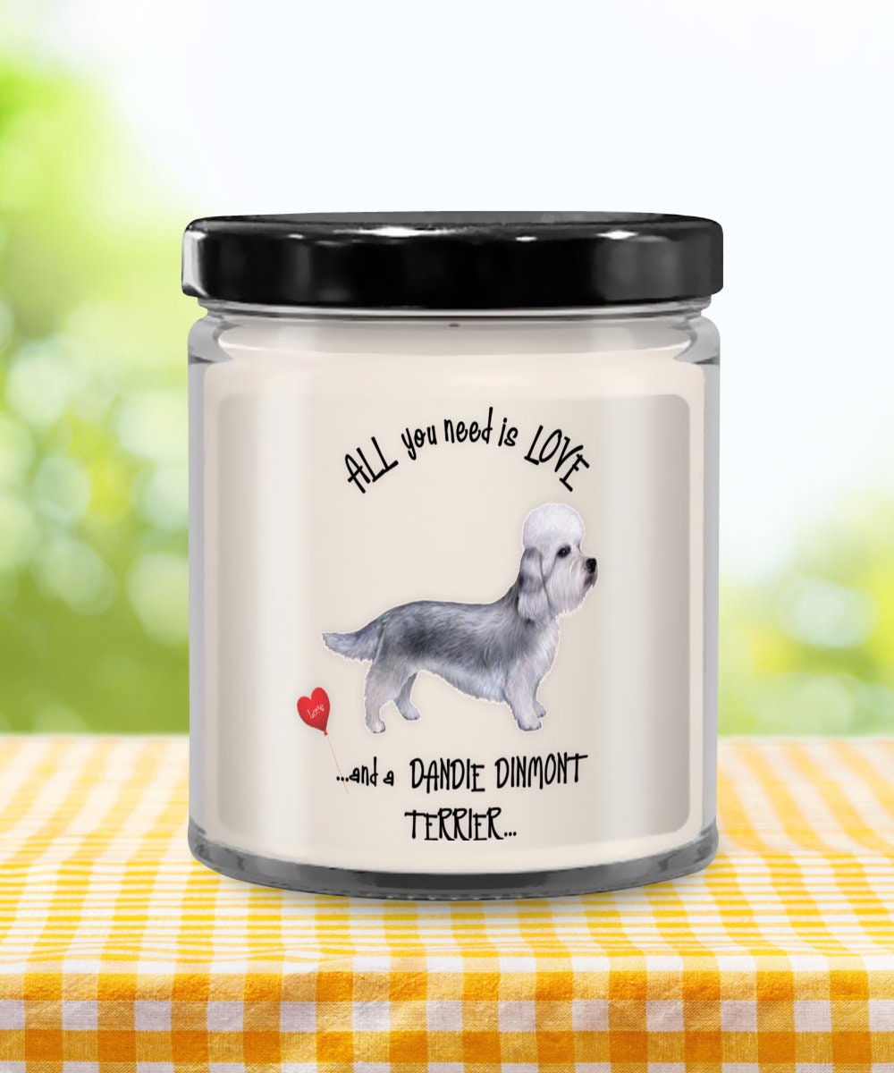 All you need is love and a Dandie Dinmont Terrier candle