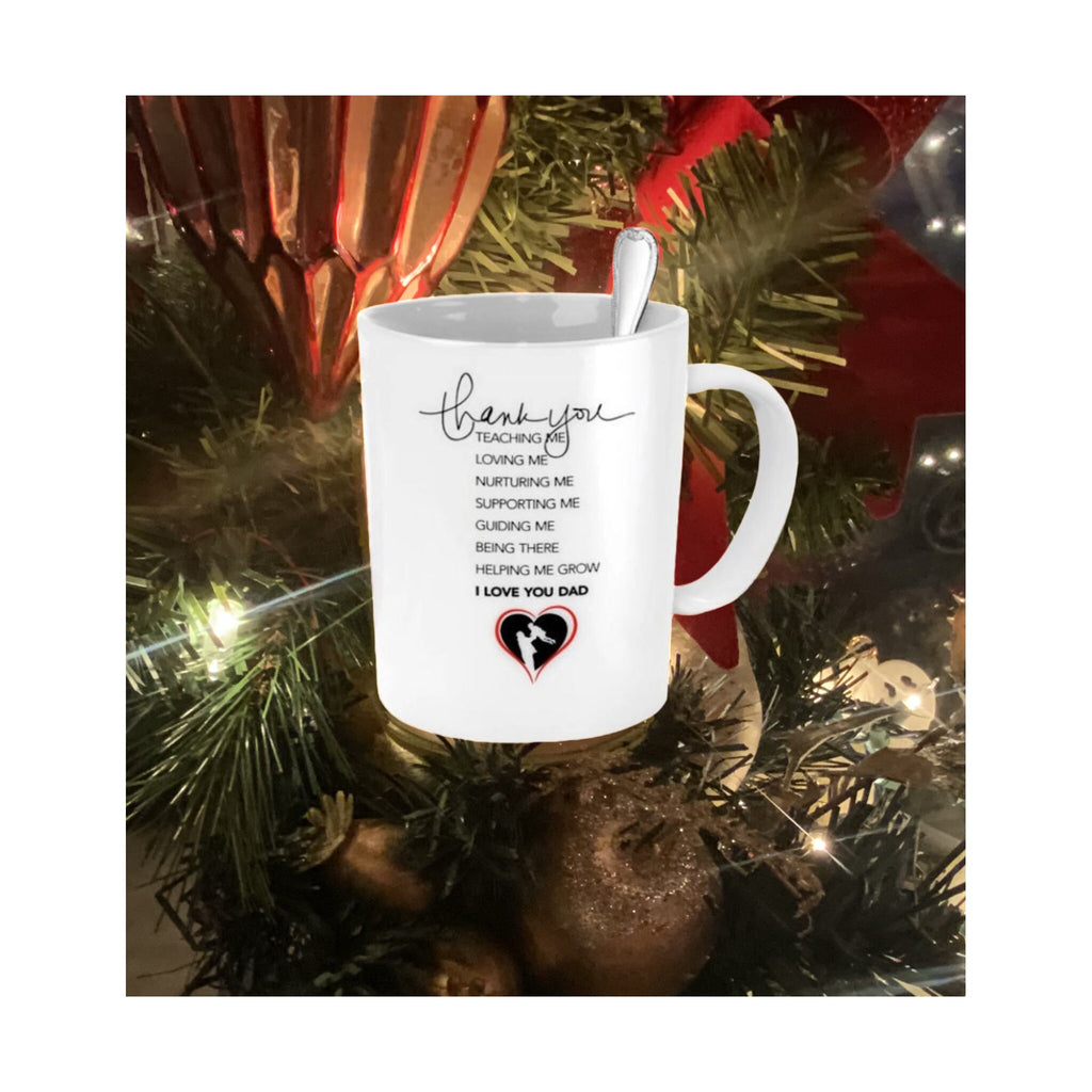 Life quote mug for Dad with thank you message and love design