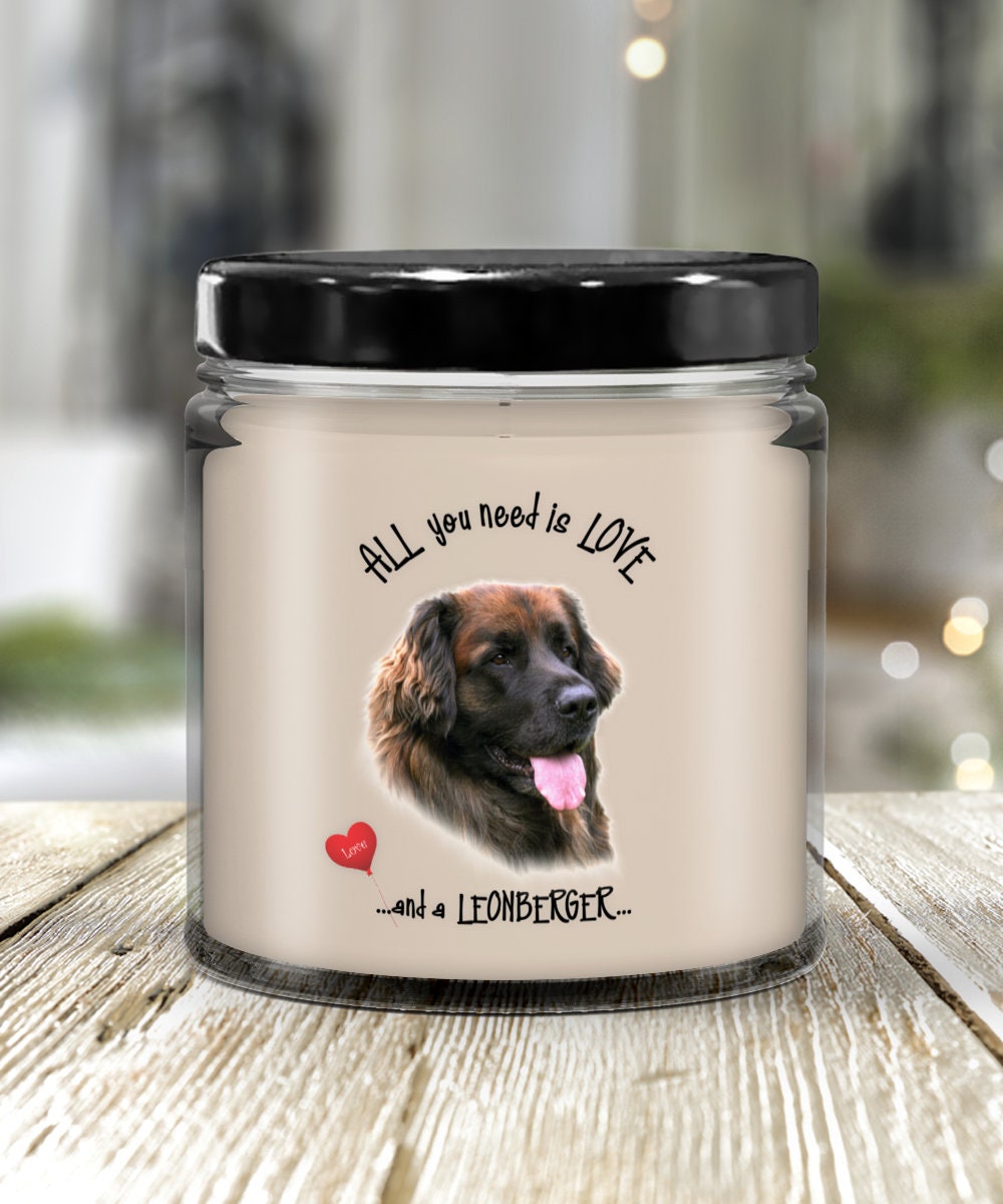 All you need is love and a Leonberger candle gift