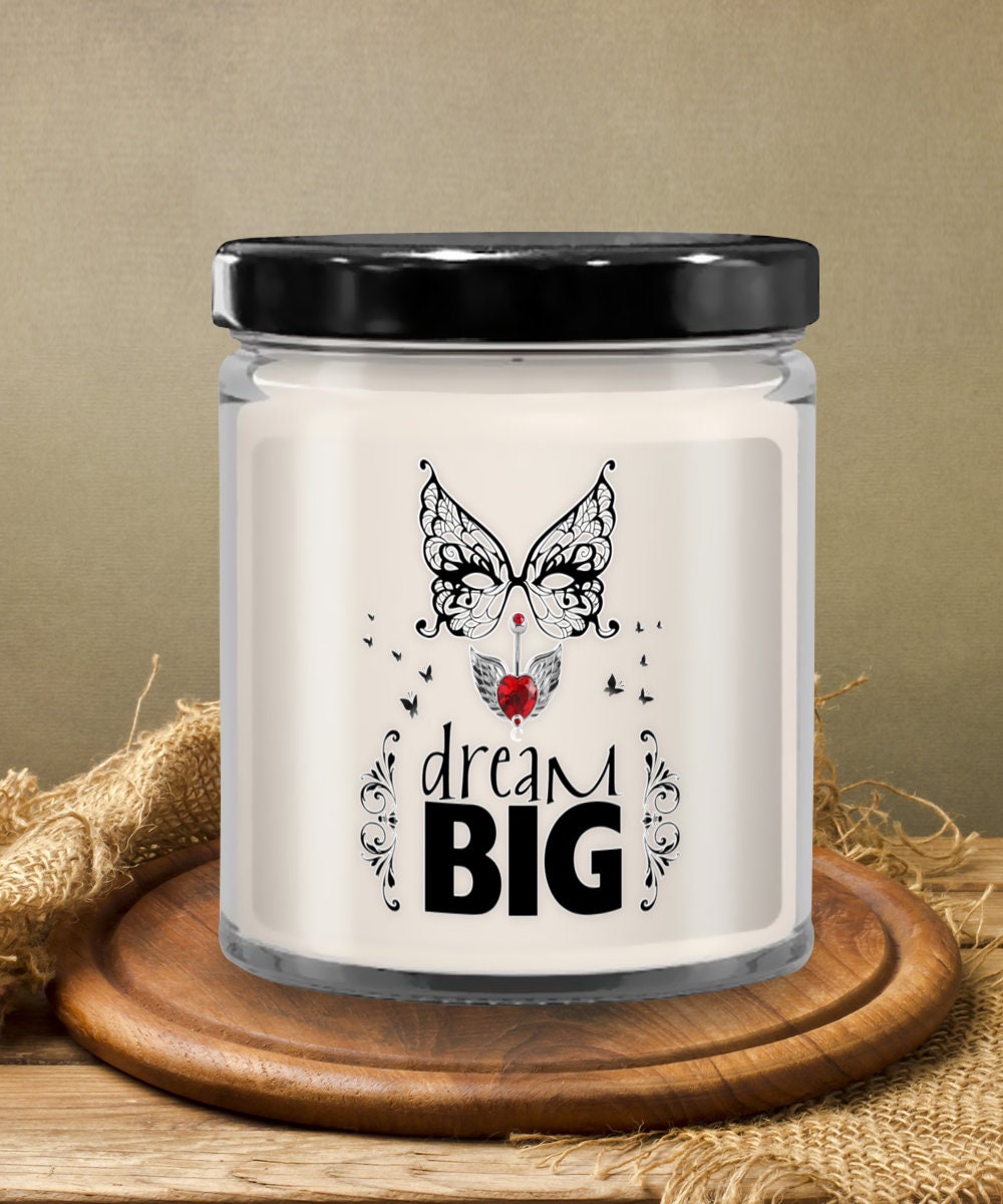 Dream Big Candle in Jar Inspires with Butterfly Design