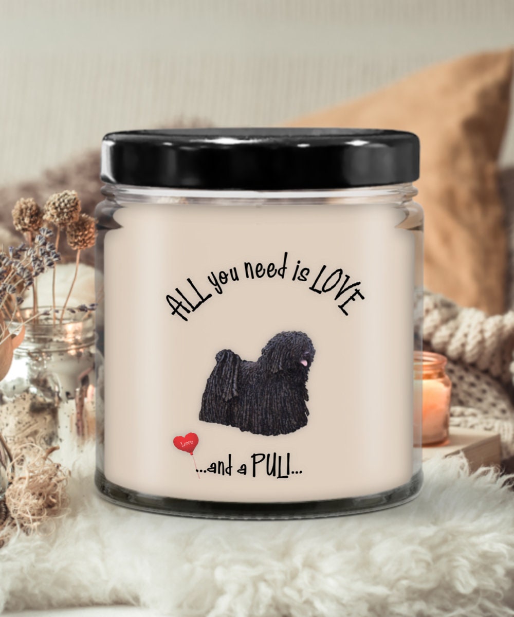 Puli Dog Vanilla Candle Gift for Pet Lovers and Dog Owners