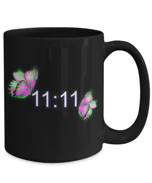 1111 Coffee Mug with Angel Number and Butterfly Inspirational Gift
